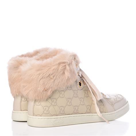 gucci rabbit fur sneakers